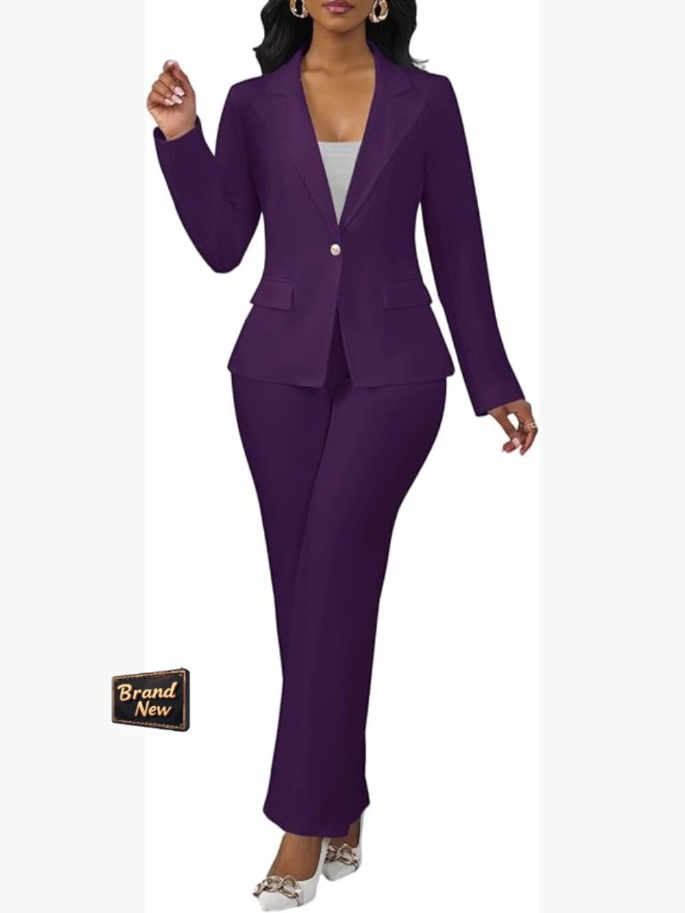 2 Piece Pant Suit Blazer Jacket & Pencil Pants Work Set